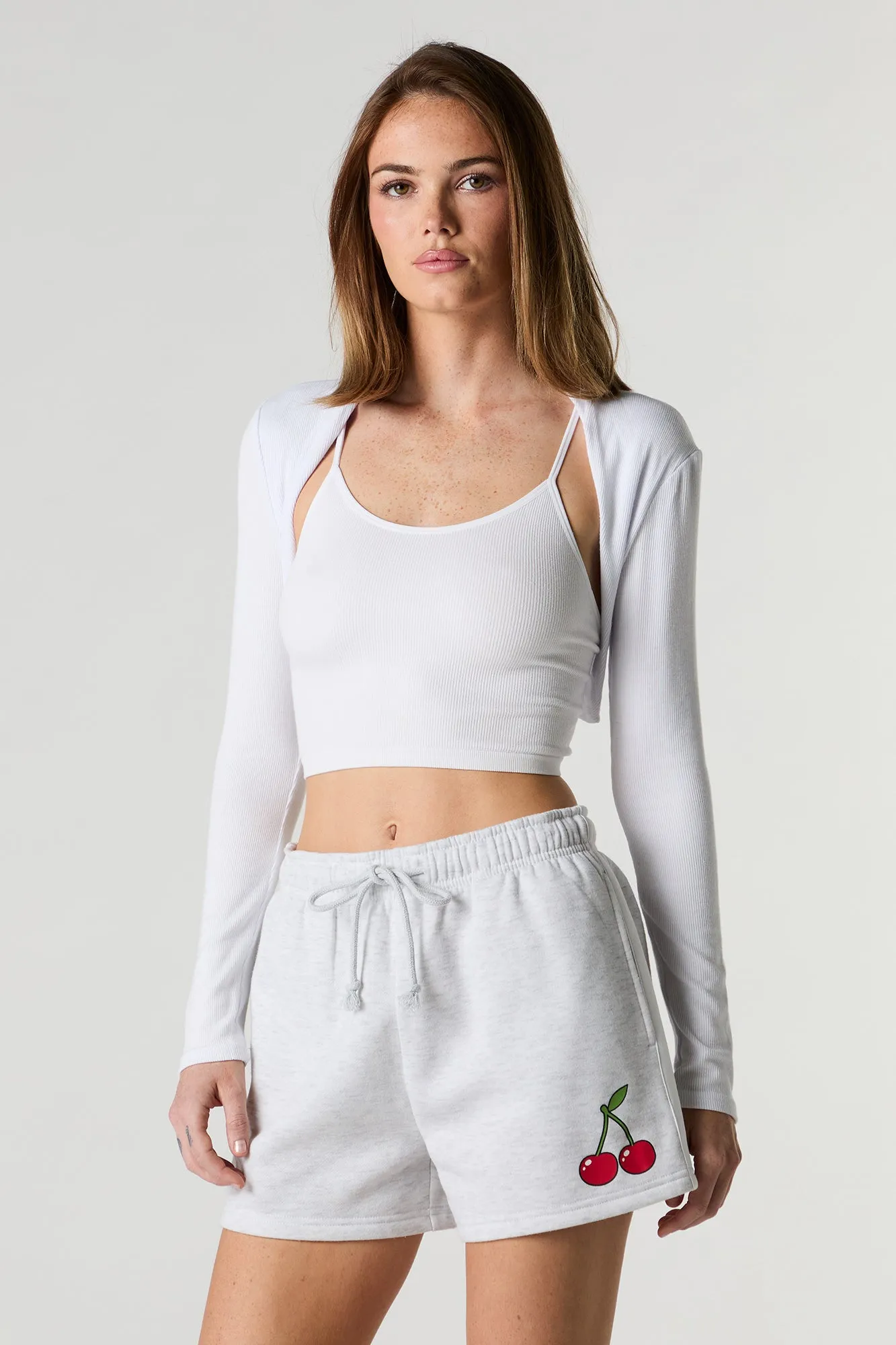 Graphic Side Striped Fleece Short