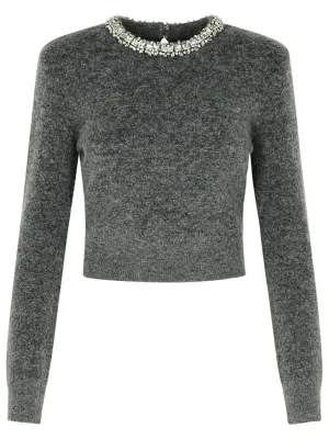 Grey Viscose Blend Sweater