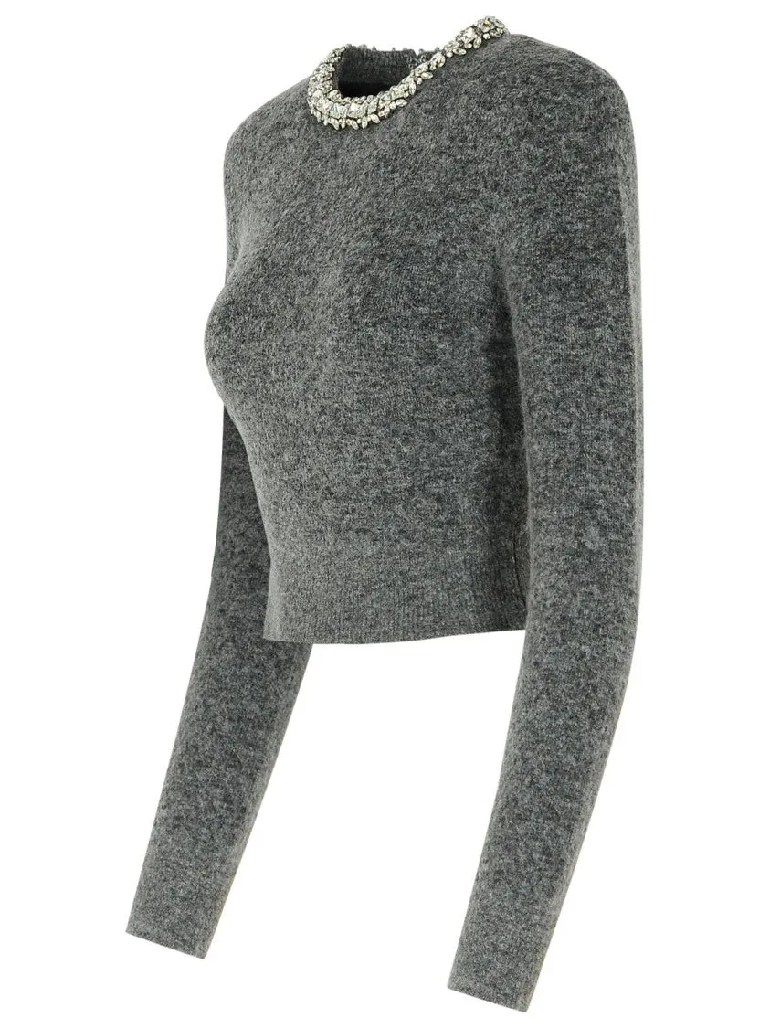 Grey Viscose Blend Sweater