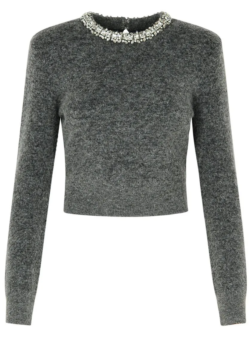 Grey Viscose Blend Sweater