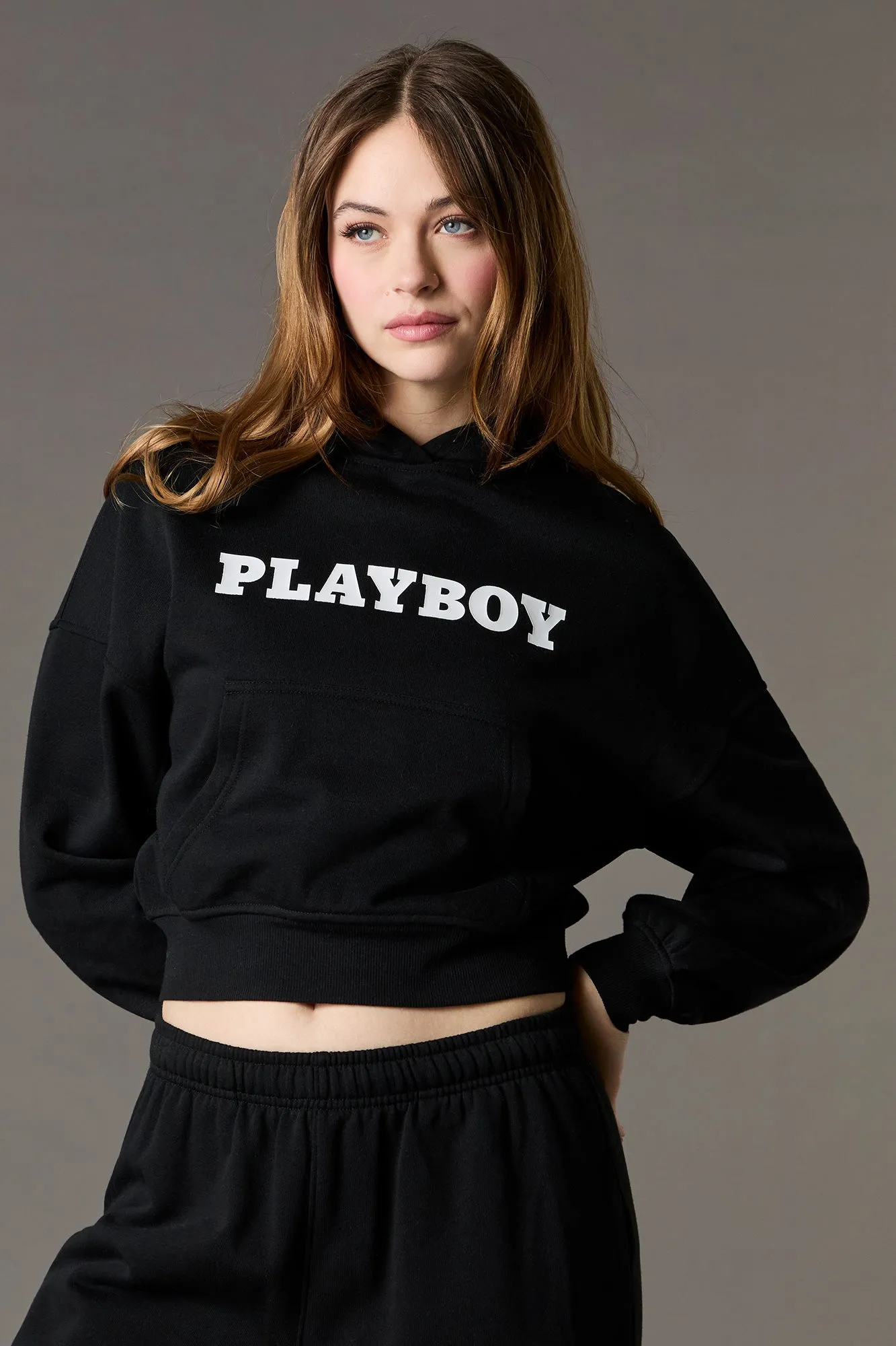 Haut à capuchon à imprimé Playboy