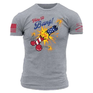 Here To Bang T-Shirt - Dark Heather Gray