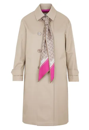 Herno Scarf-Detailed Double-Breasted Trench Coat