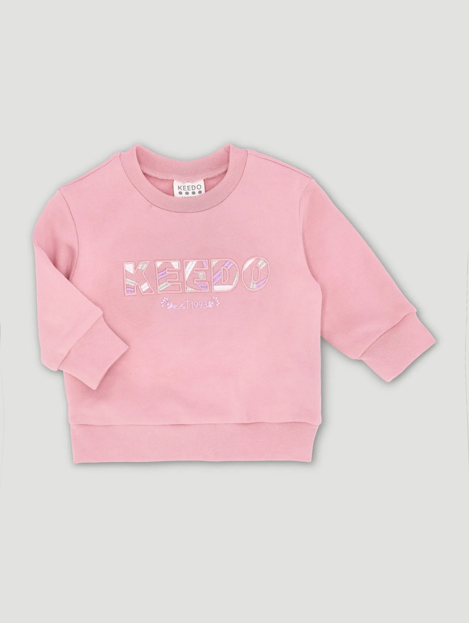 Keedo Baby Girls Pink Logo Sweat Top