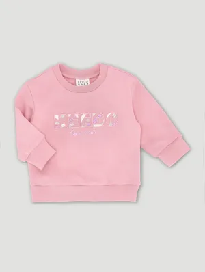 Keedo Baby Girls Pink Logo Sweat Top