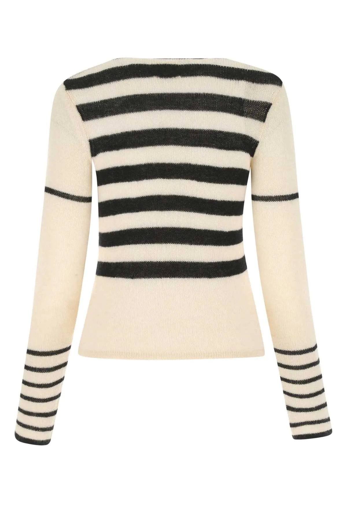 Khaite Striped V-Neck Knitted Jumper