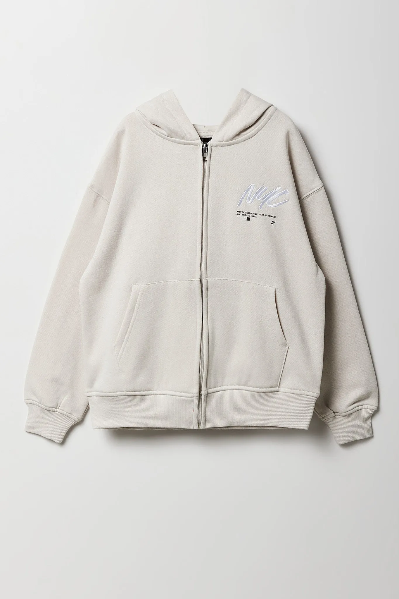 Kids Legend Embroidered Zip-Up Fleece Hoodie