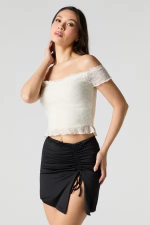 Lace Off Shoulder Crop Top