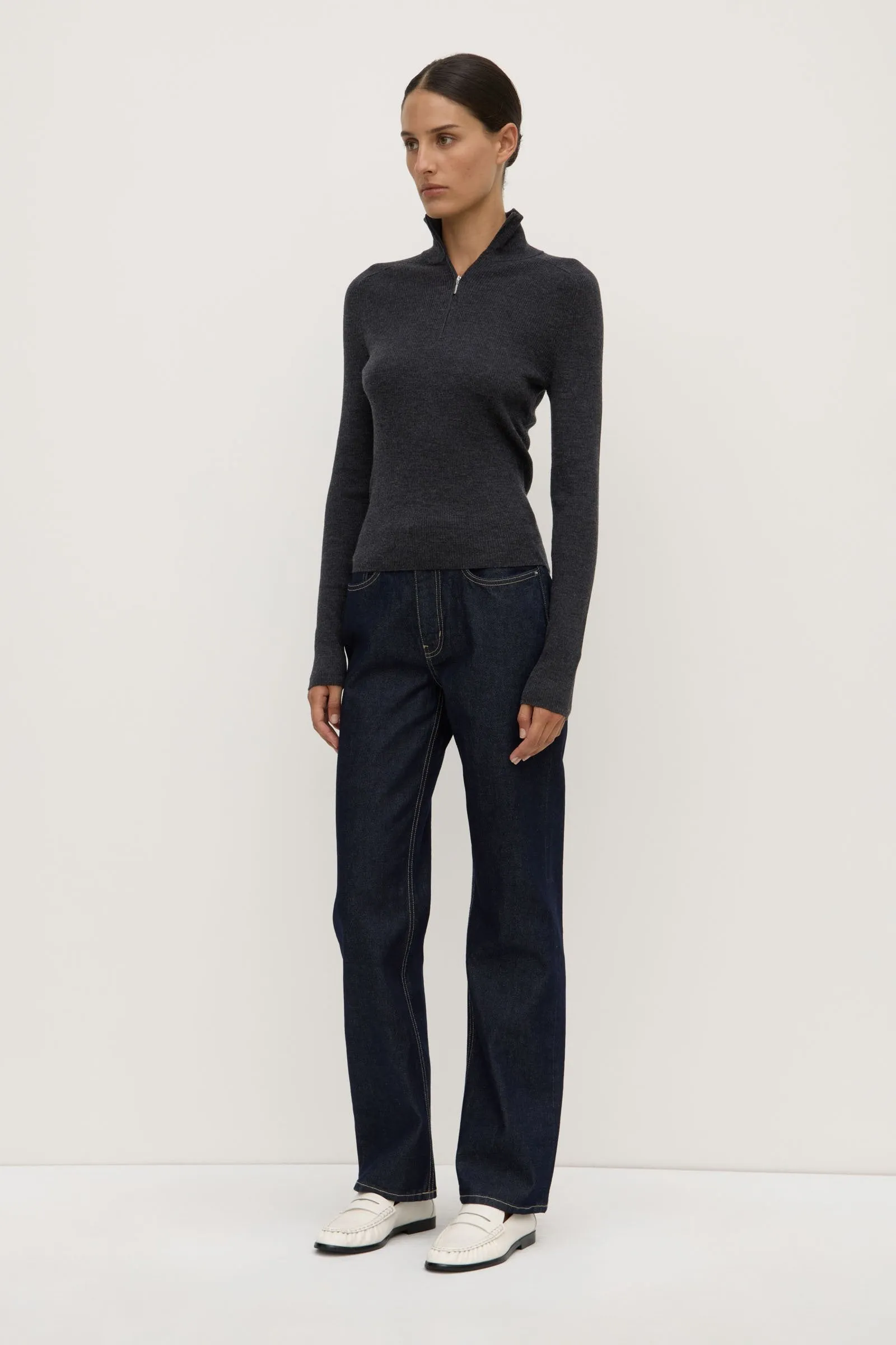 Laine Quarter Zip Wool Knit