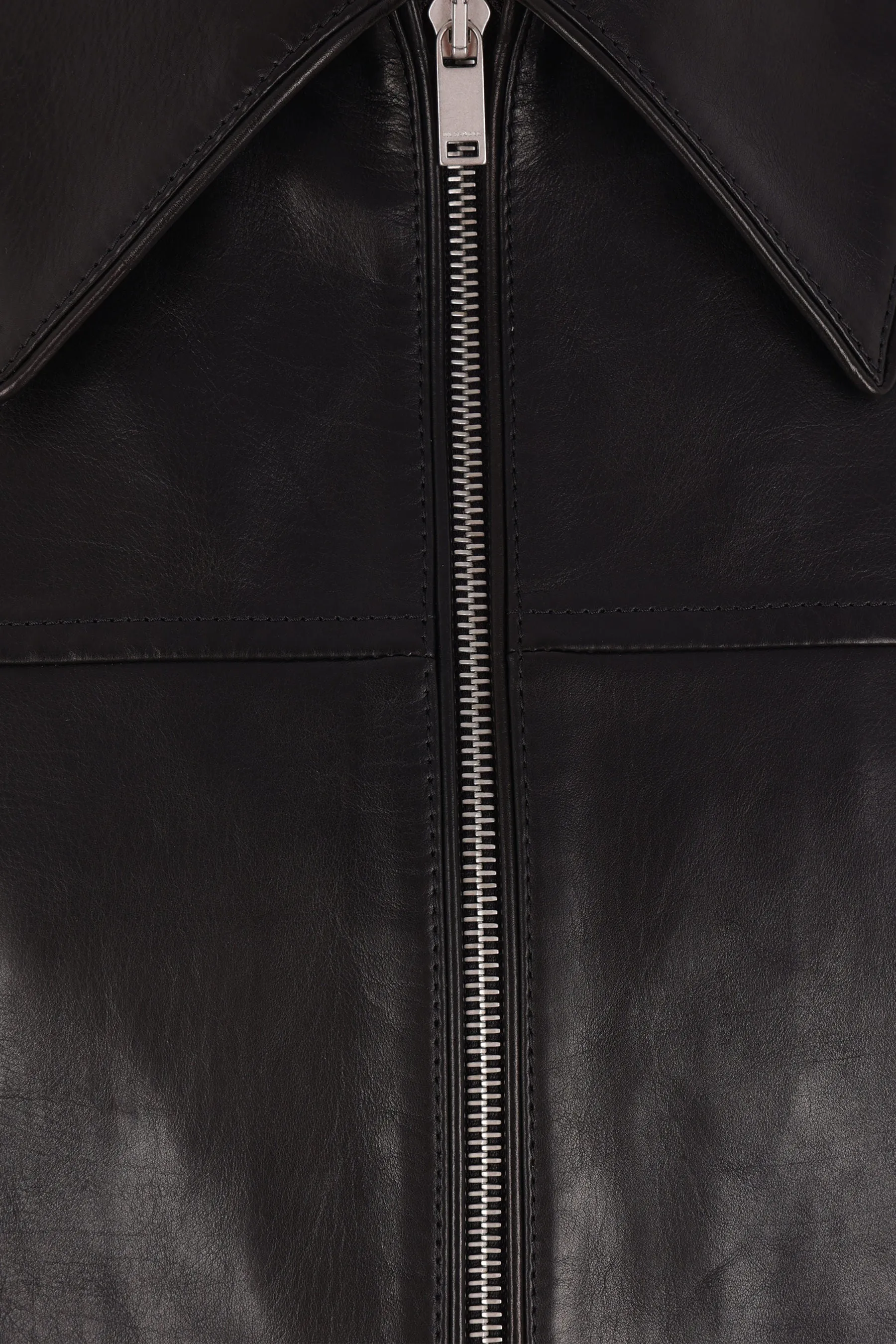 leather full-zip jacket