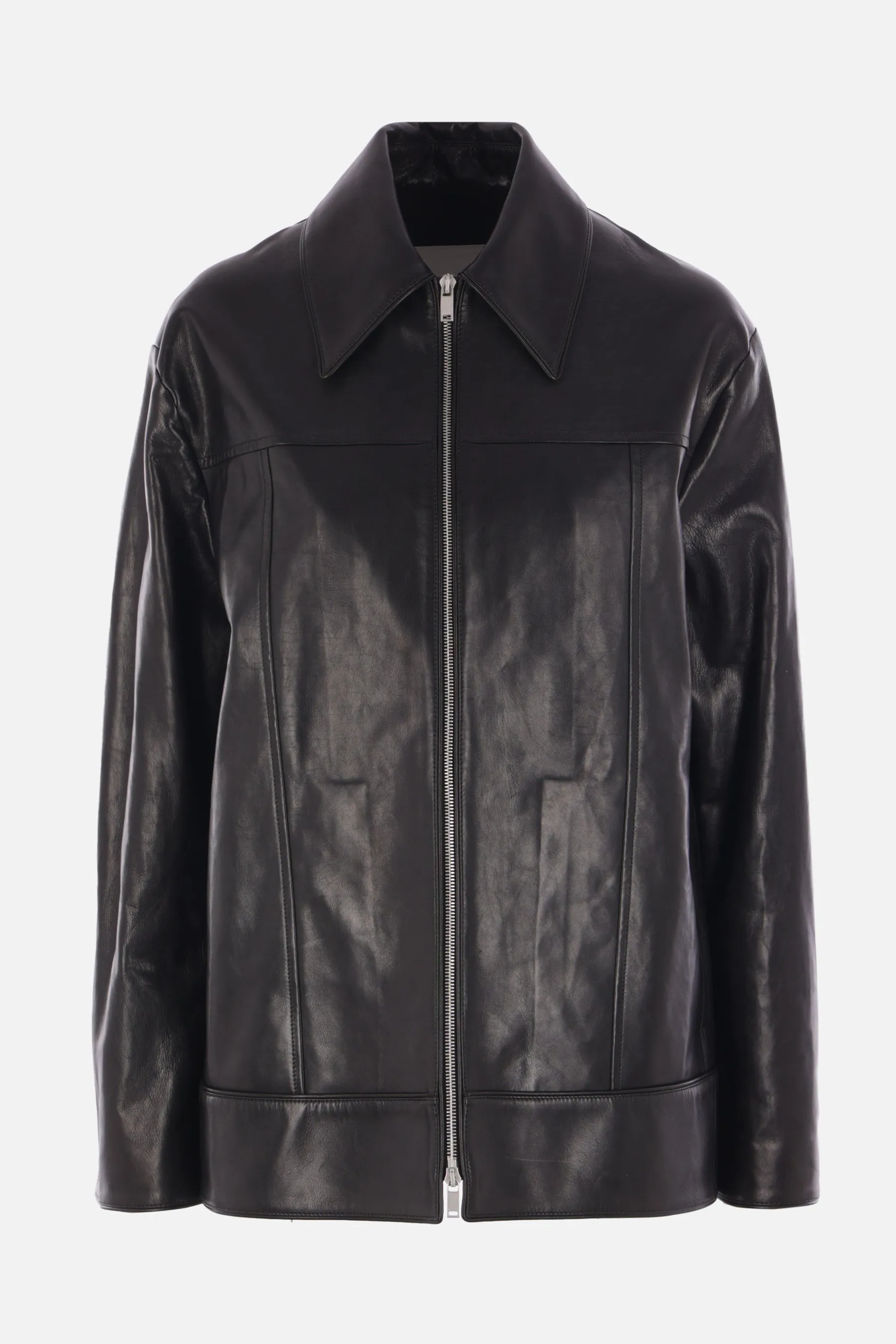 leather full-zip jacket