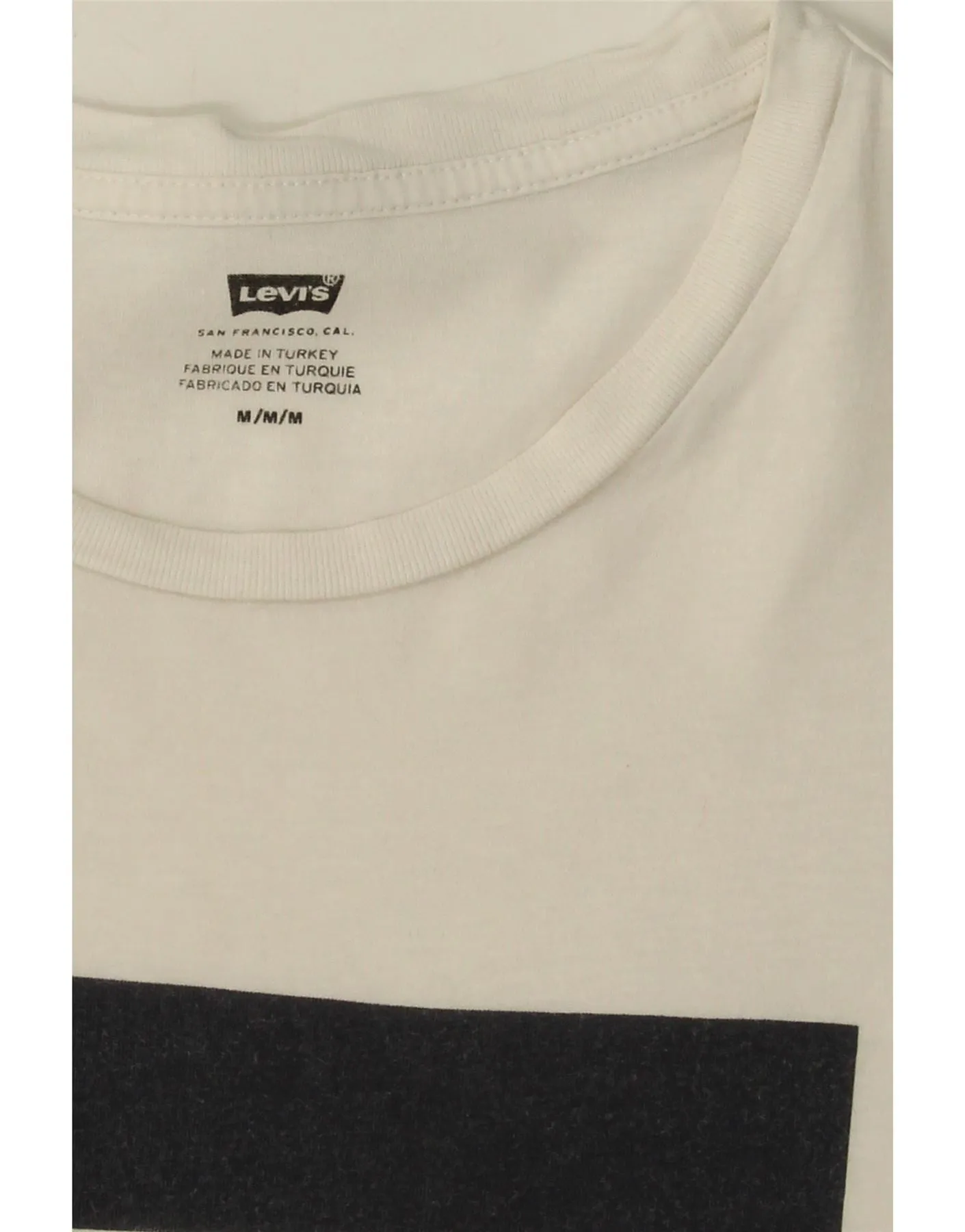 LEVI'S Womens Crop Graphic T-Shirt Top UK 12 Medium White Cotton