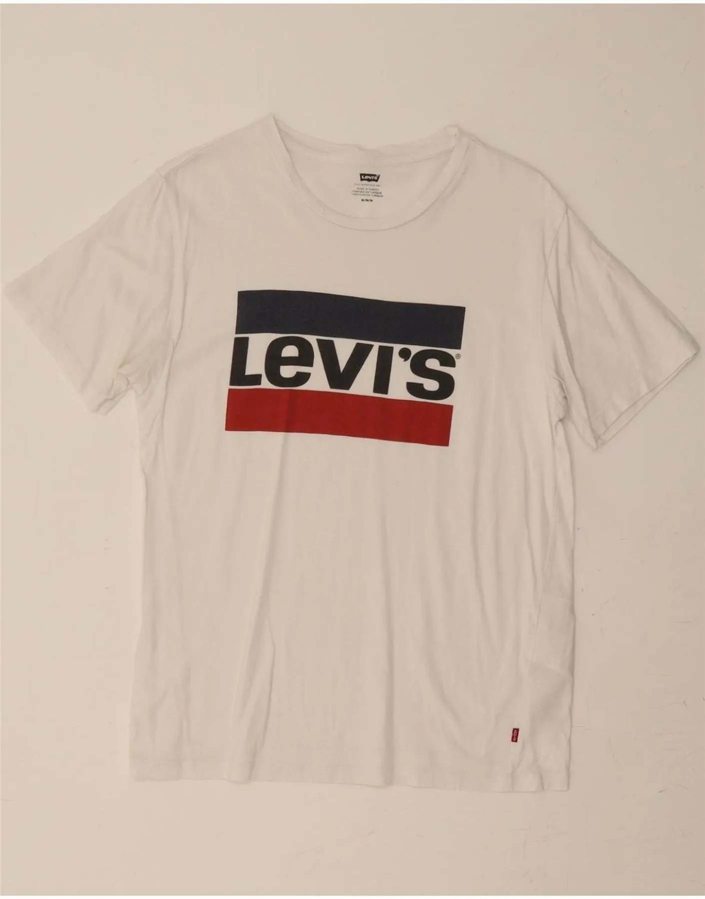 LEVI'S Womens Crop Graphic T-Shirt Top UK 12 Medium White Cotton