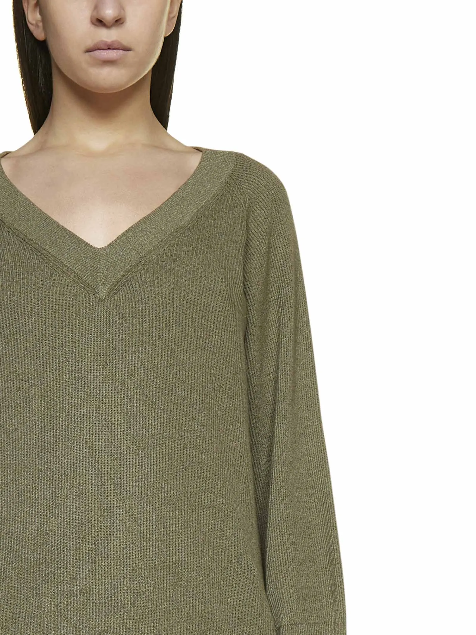 Malo V-Neck Knitted Raglan-Sleeve Jumper