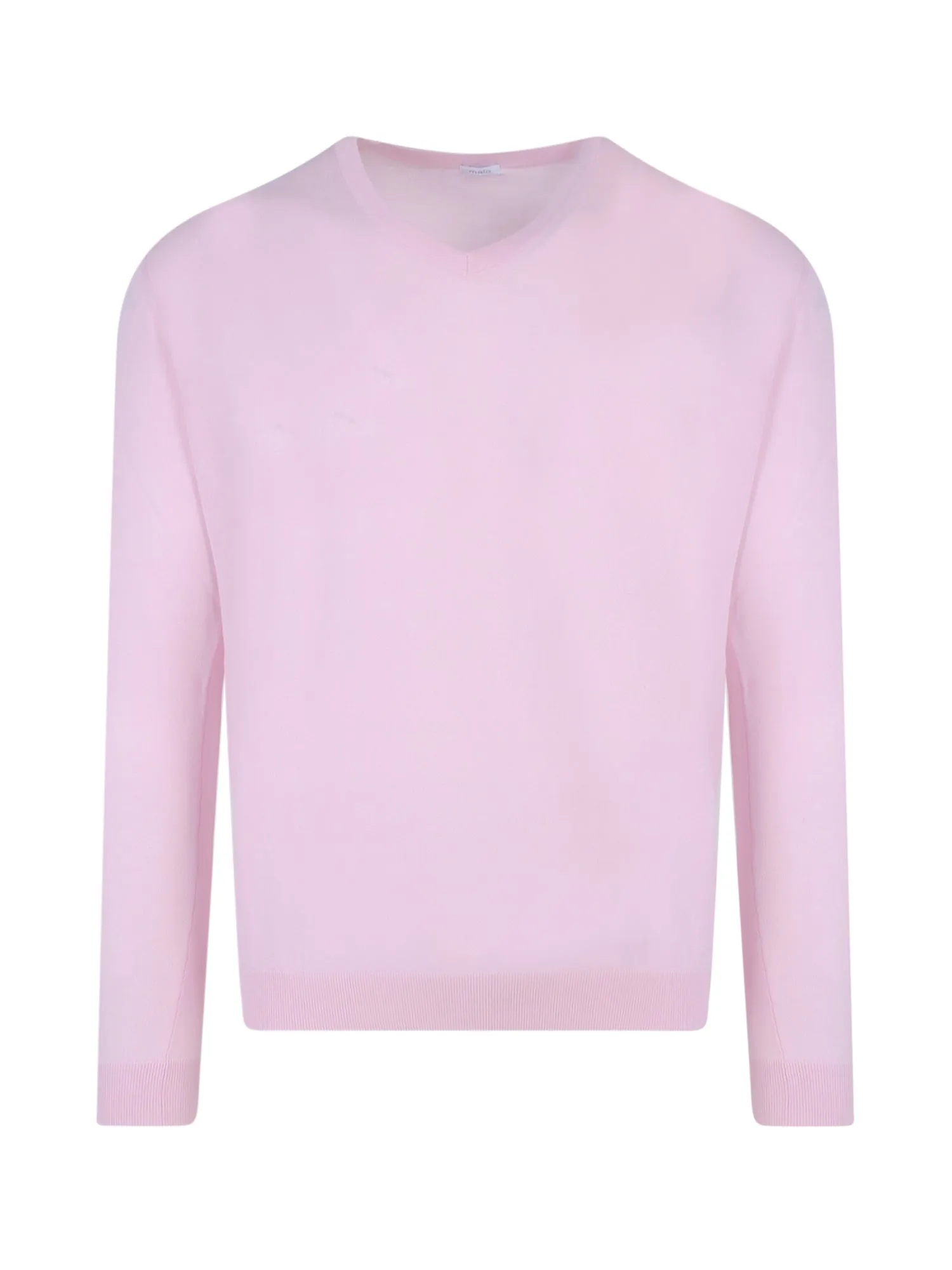 Malo V-Neck Ribbed Knit Long Sleeved Sweater