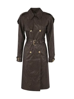 Michael Michael Kors All-Over Logo Belted Trench Coat