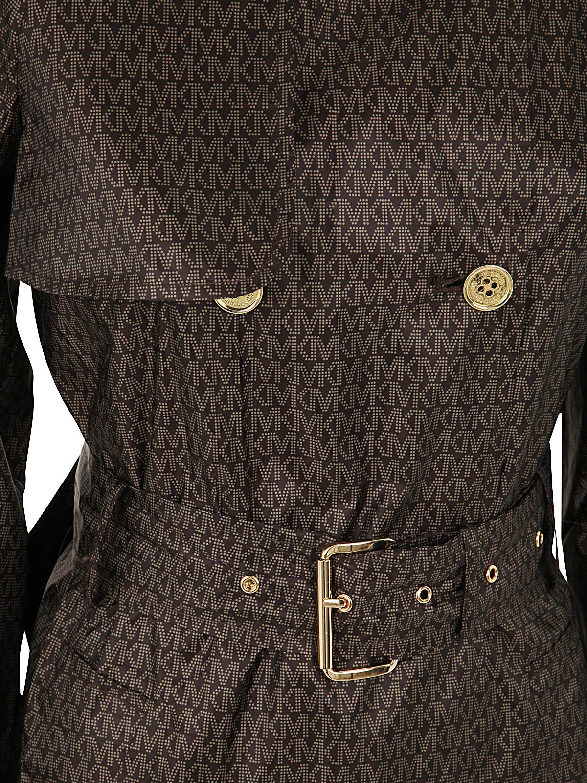 Michael Michael Kors All-Over Logo Belted Trench Coat
