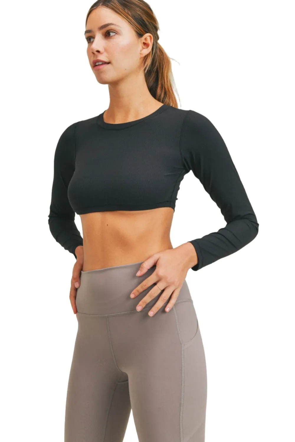 Mono B Long Sleeve Crop Top AT-A0691