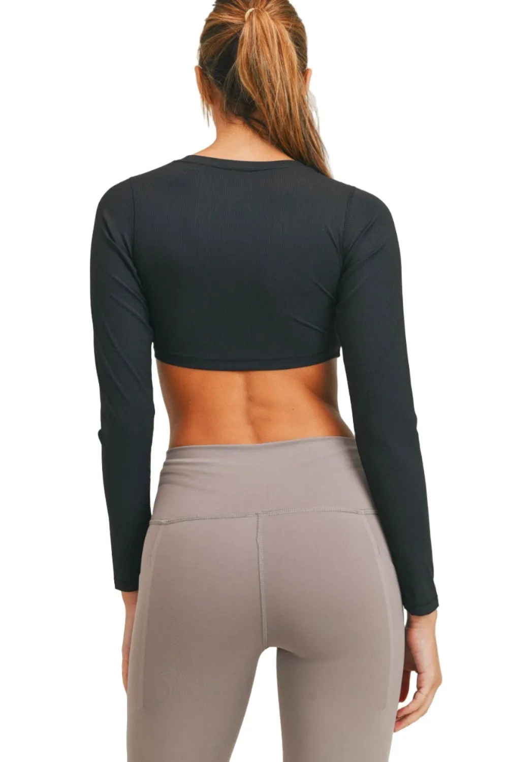 Mono B Long Sleeve Crop Top AT-A0691