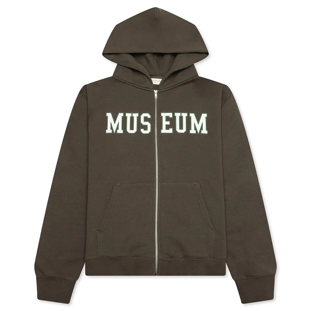 Museum Zip-Up Hoodie - Coffee