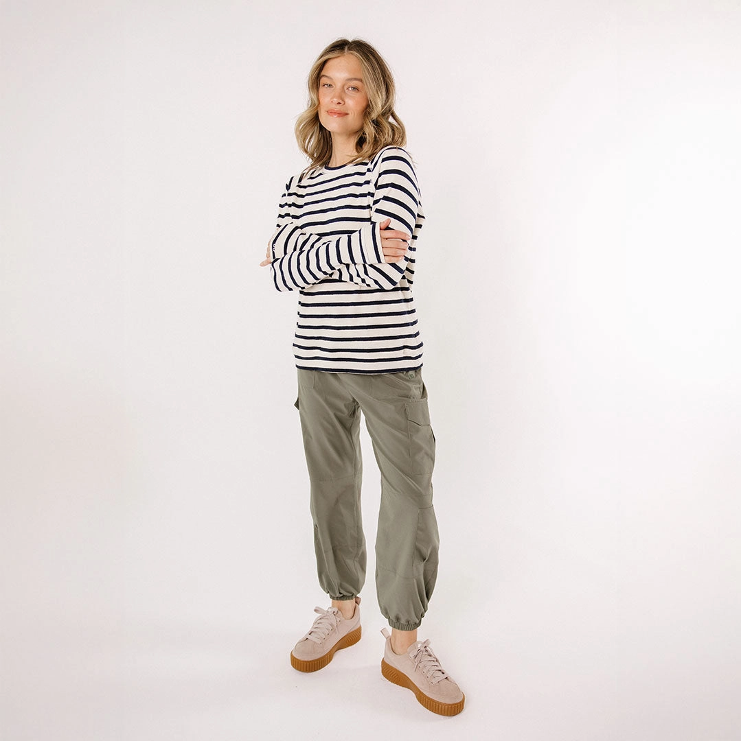 Nantucket Striped Crew, Navy Stripe