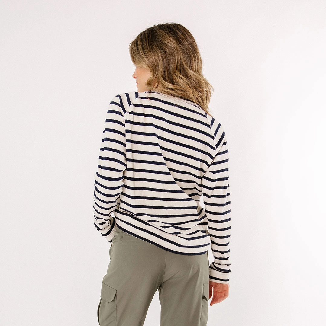 Nantucket Striped Crew, Navy Stripe