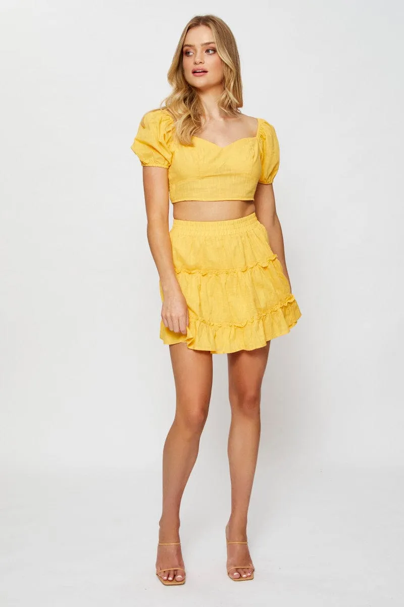 Orange Crop Top Short Sleeve