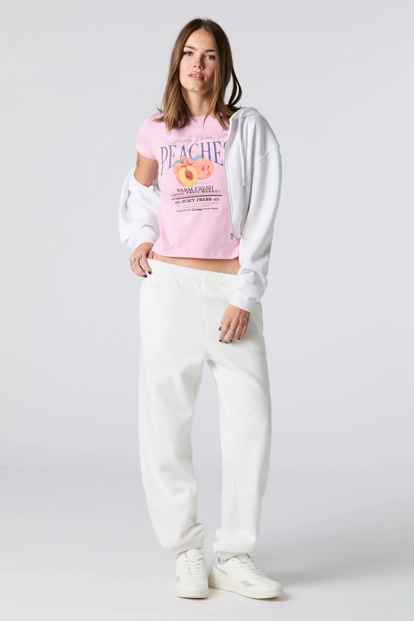 Peaches Graphic Fitted T-Shirt