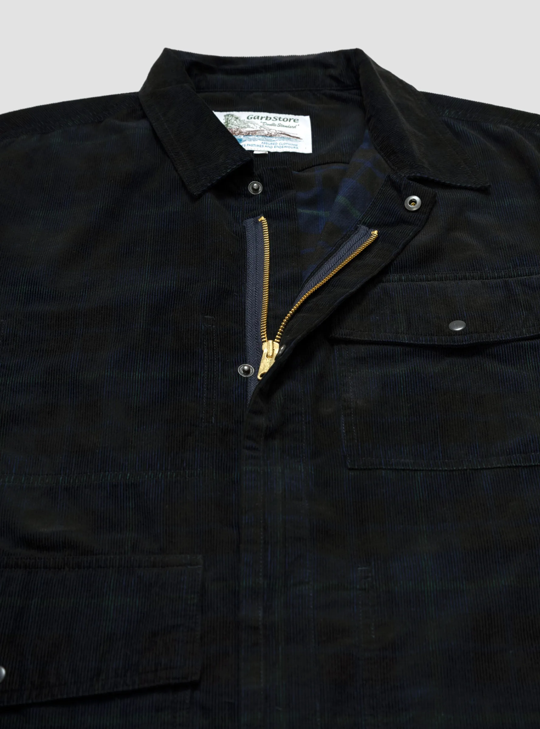 Plaid Corduroy Zip Jacket
