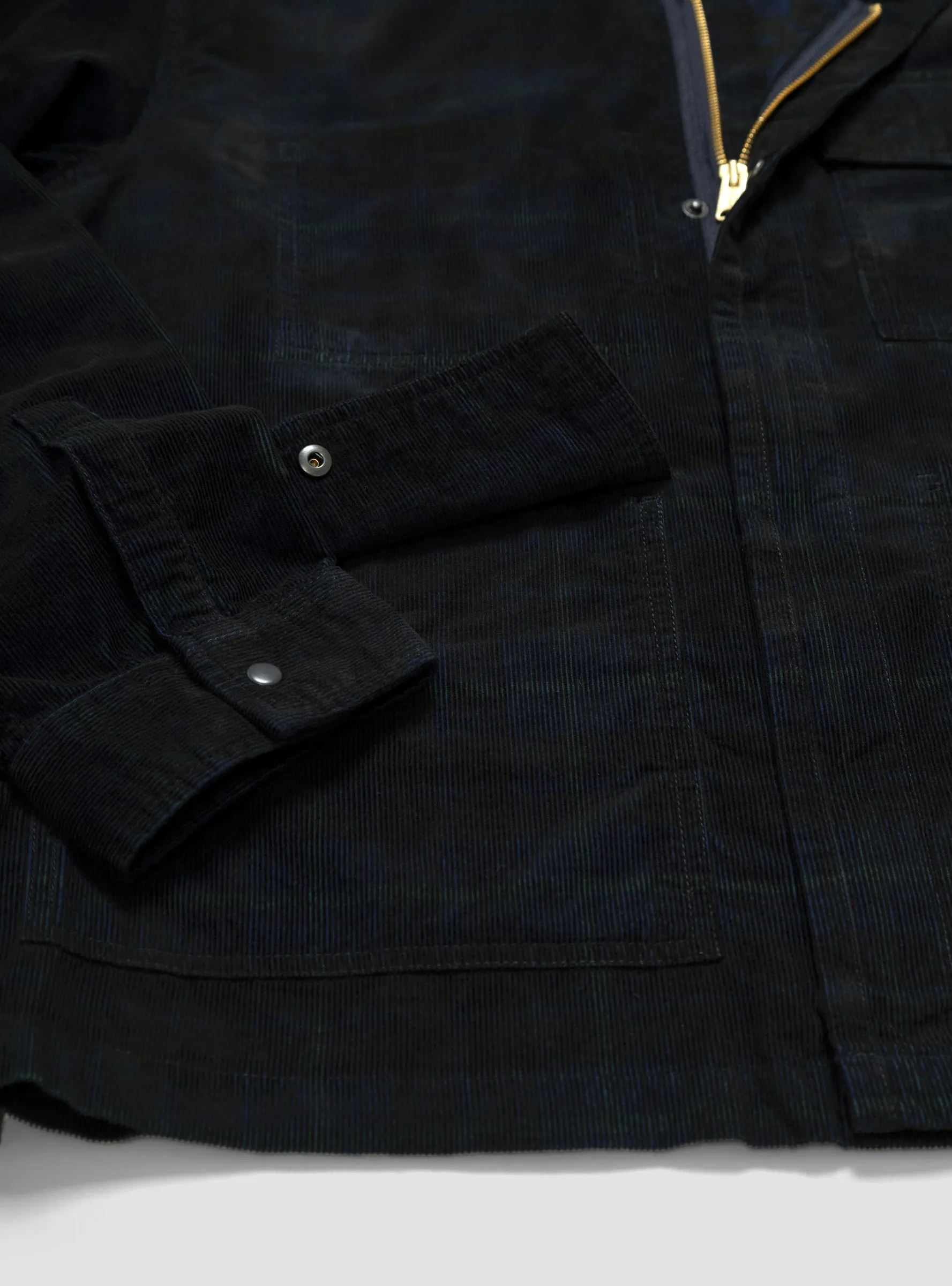 Plaid Corduroy Zip Jacket