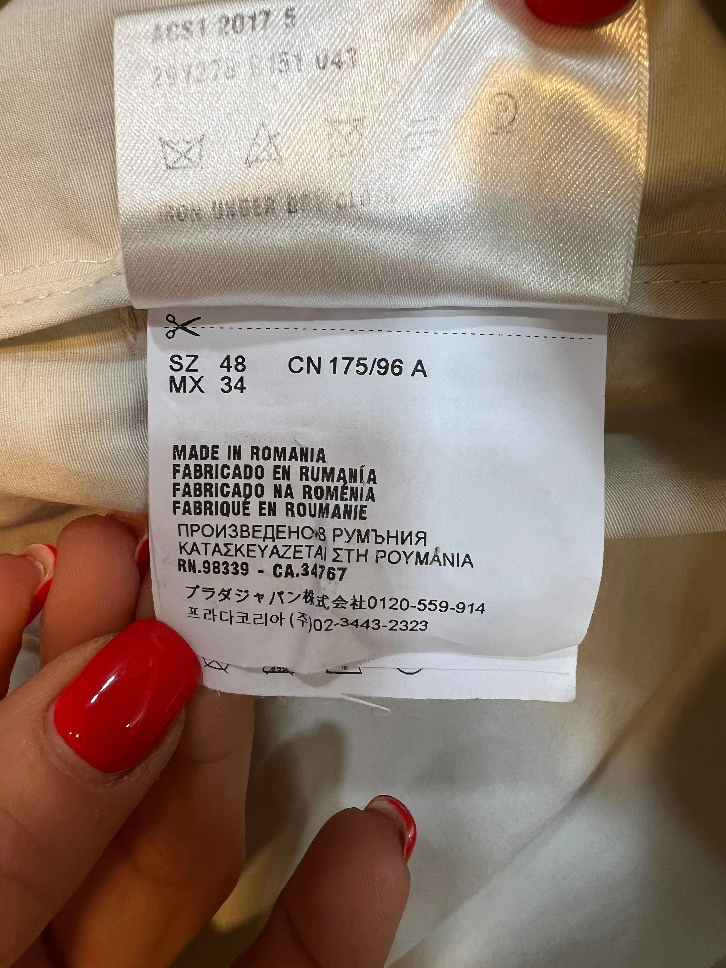 Prada Cream Trench Coat - Size 48
