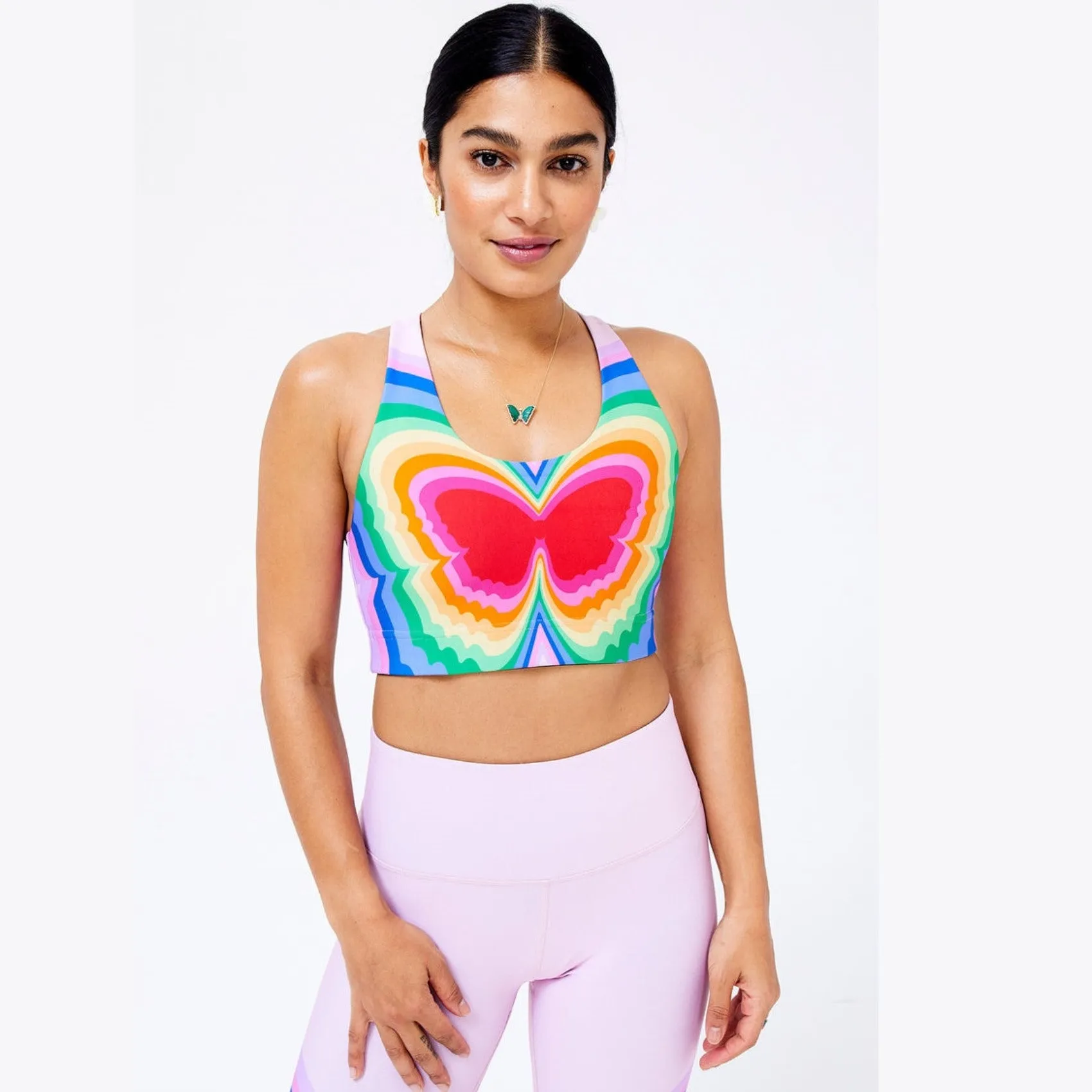 Psychedelic Butterfly Duoknit Sports Bra