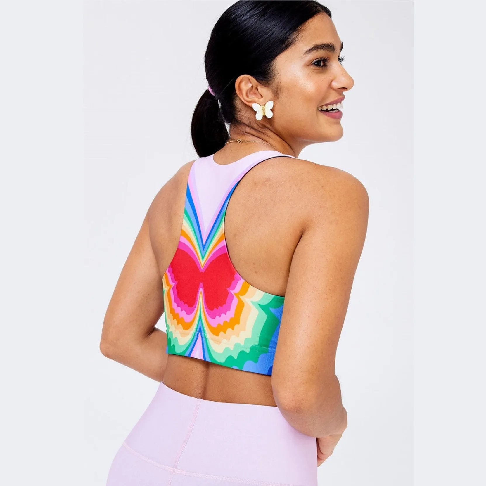 Psychedelic Butterfly Duoknit Sports Bra