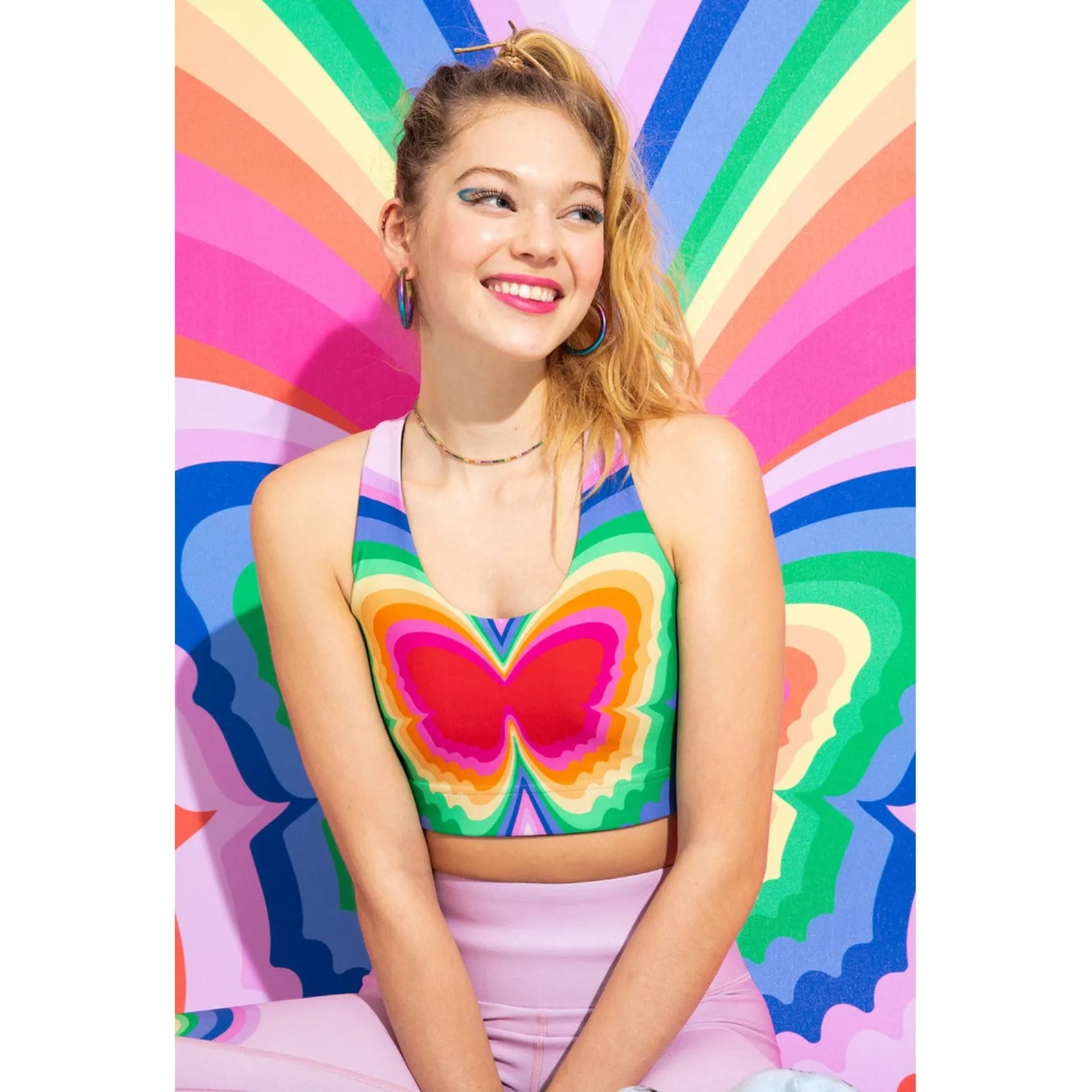 Psychedelic Butterfly Duoknit Sports Bra