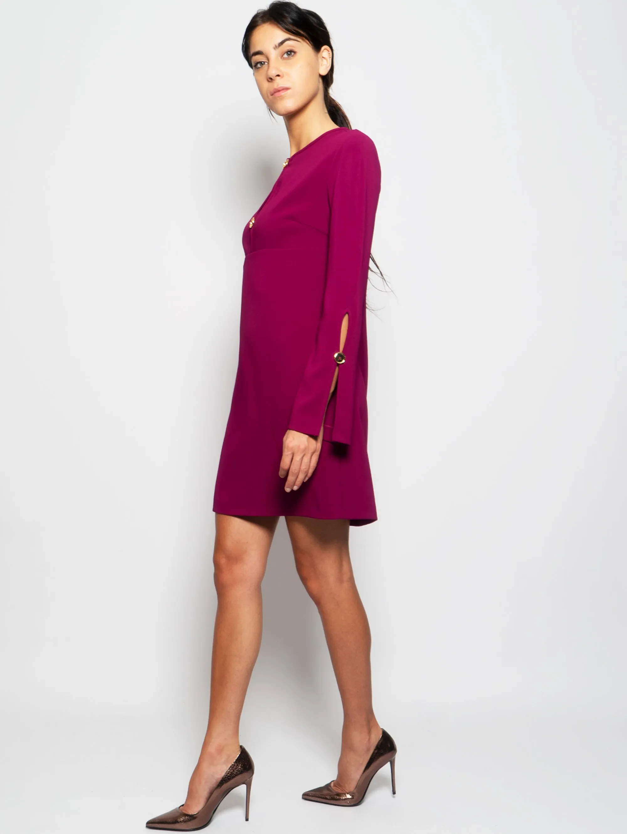 Purple A-Line Medium Length Dress