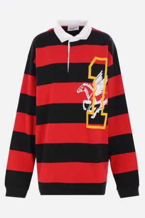 Rubgy oversized sweatshirt in striped jersey