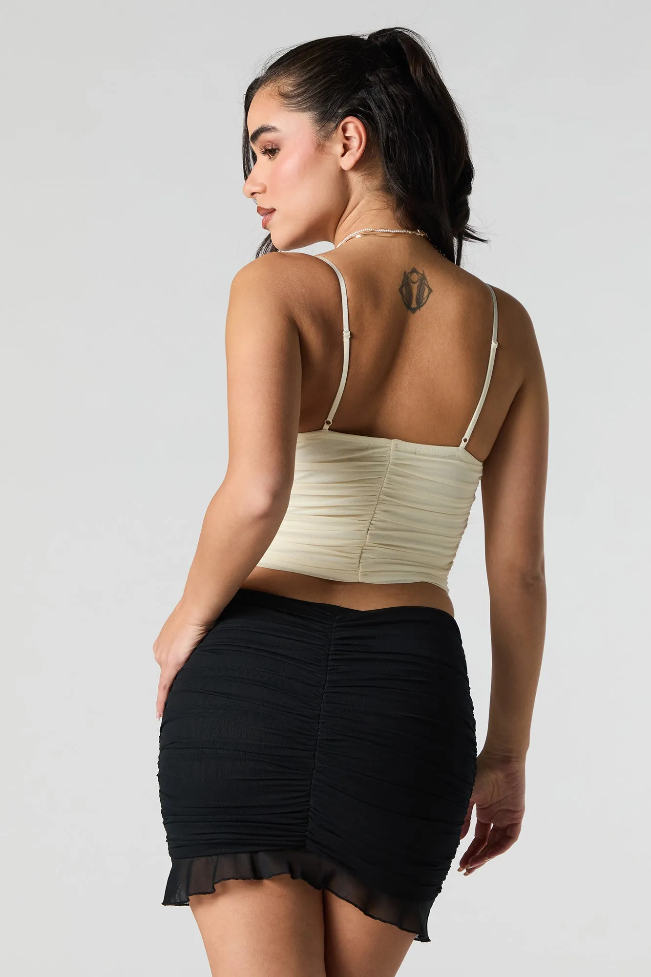 Ruched Bow Crop Top