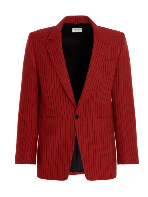 Saint Laurent Striped Single-Breasted Blazer