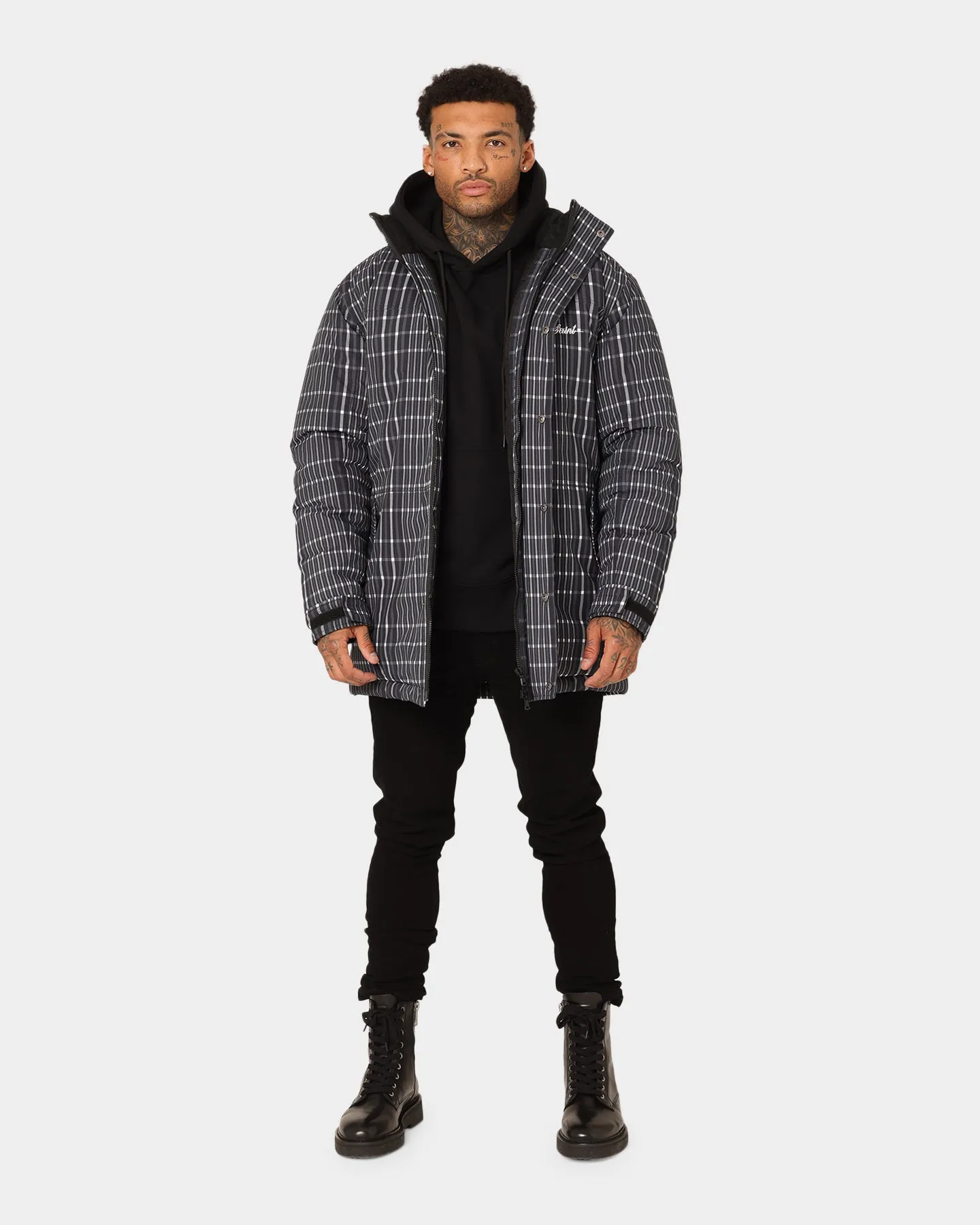Saint Morta Mercy Merci Plaid Jacket Black