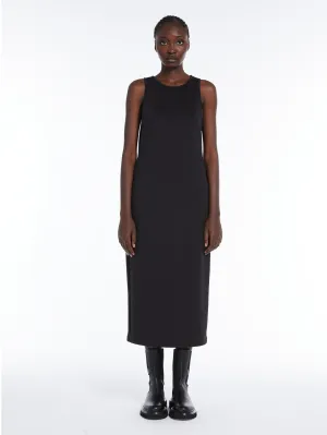 Sheath dress in black technical fabric