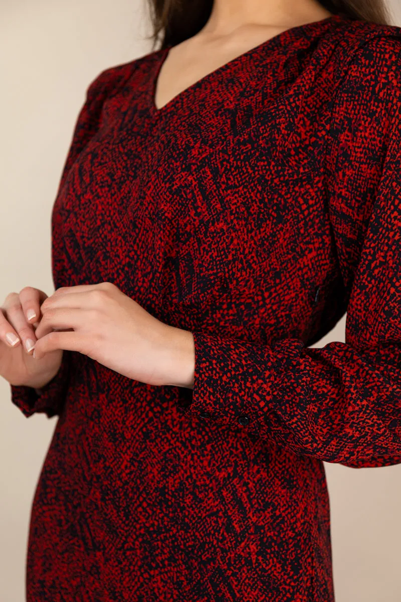 Shelly Life Red Snake Print Mini Dress