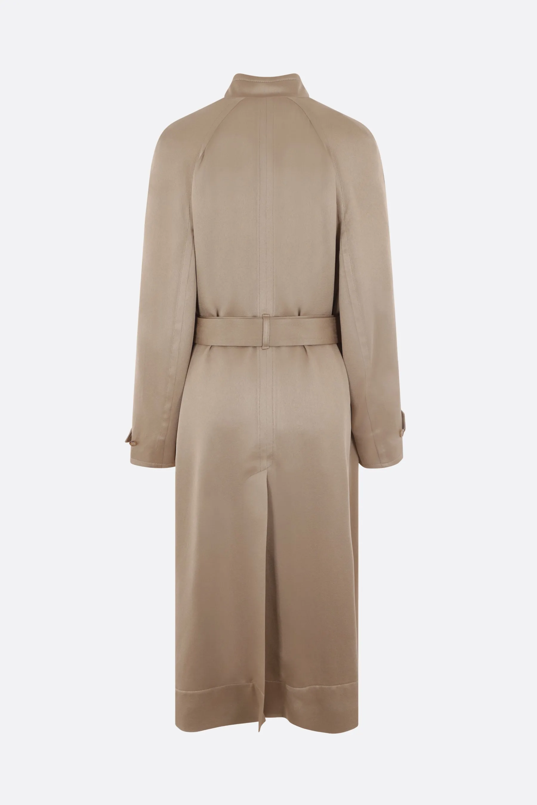 single-breasted envers satin trench coat