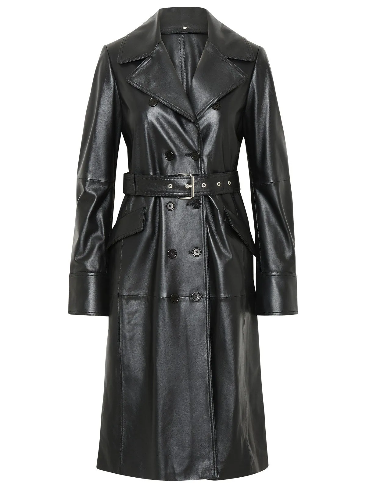 Sportmax Borneo Leather Trench Coat