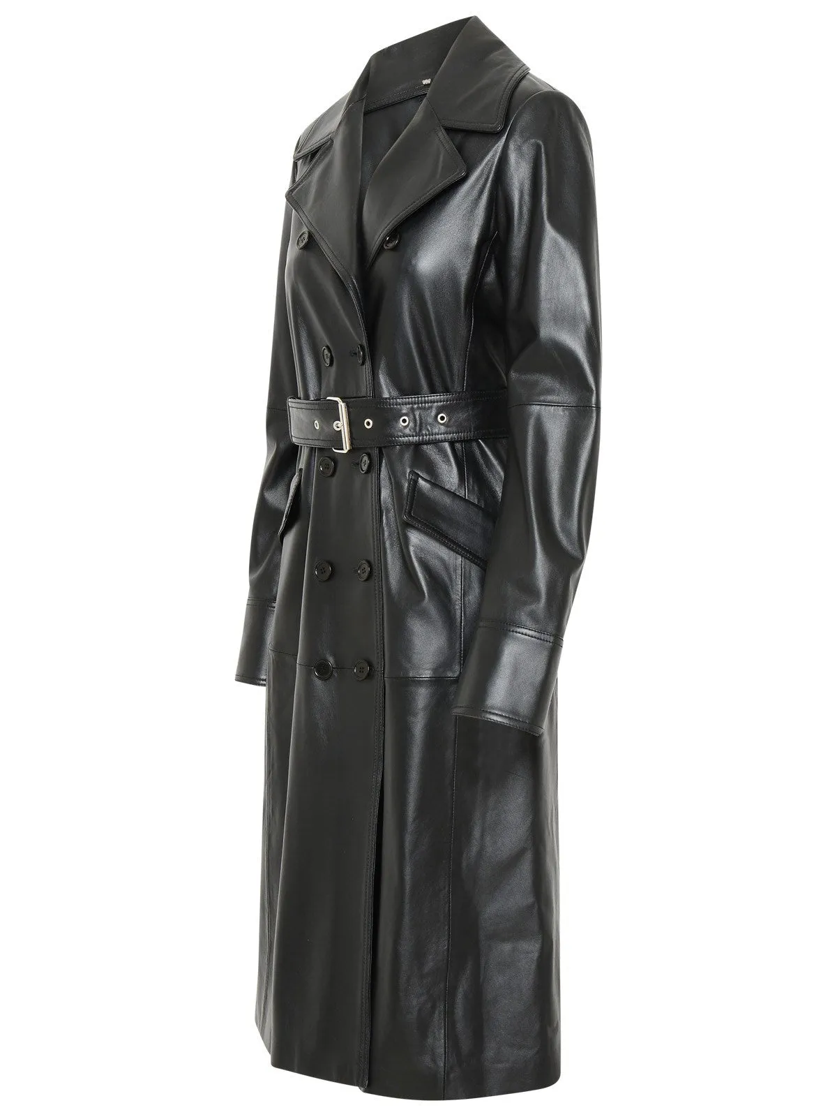 Sportmax Borneo Leather Trench Coat
