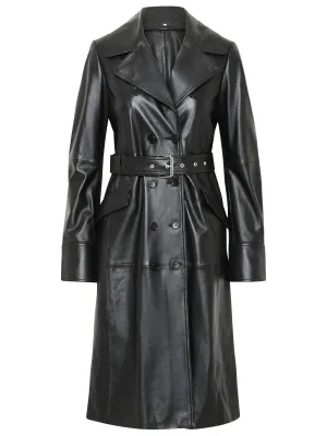 Sportmax Borneo Leather Trench Coat