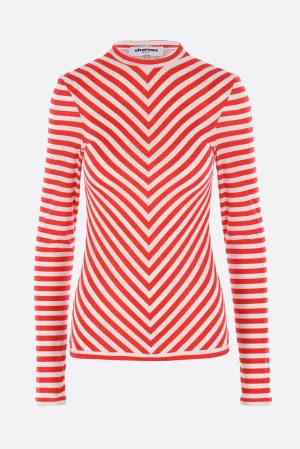 striped technical jersey top
