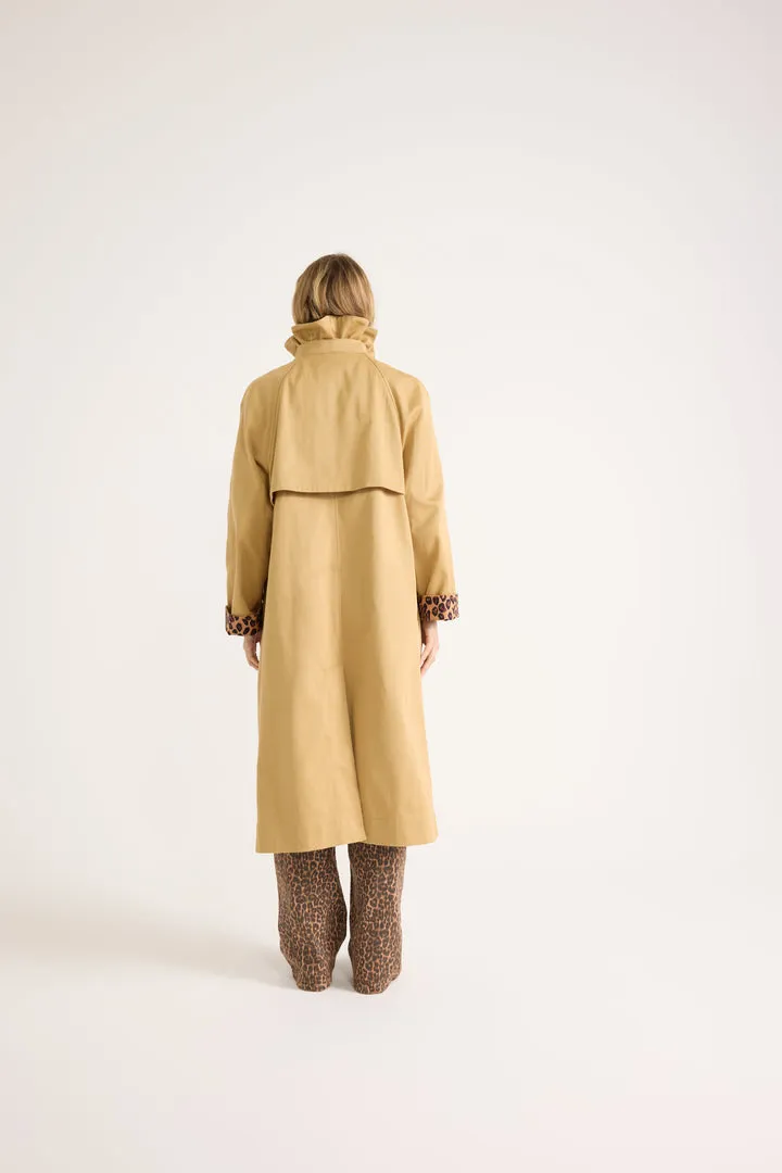Trench Alma beige et léopard café