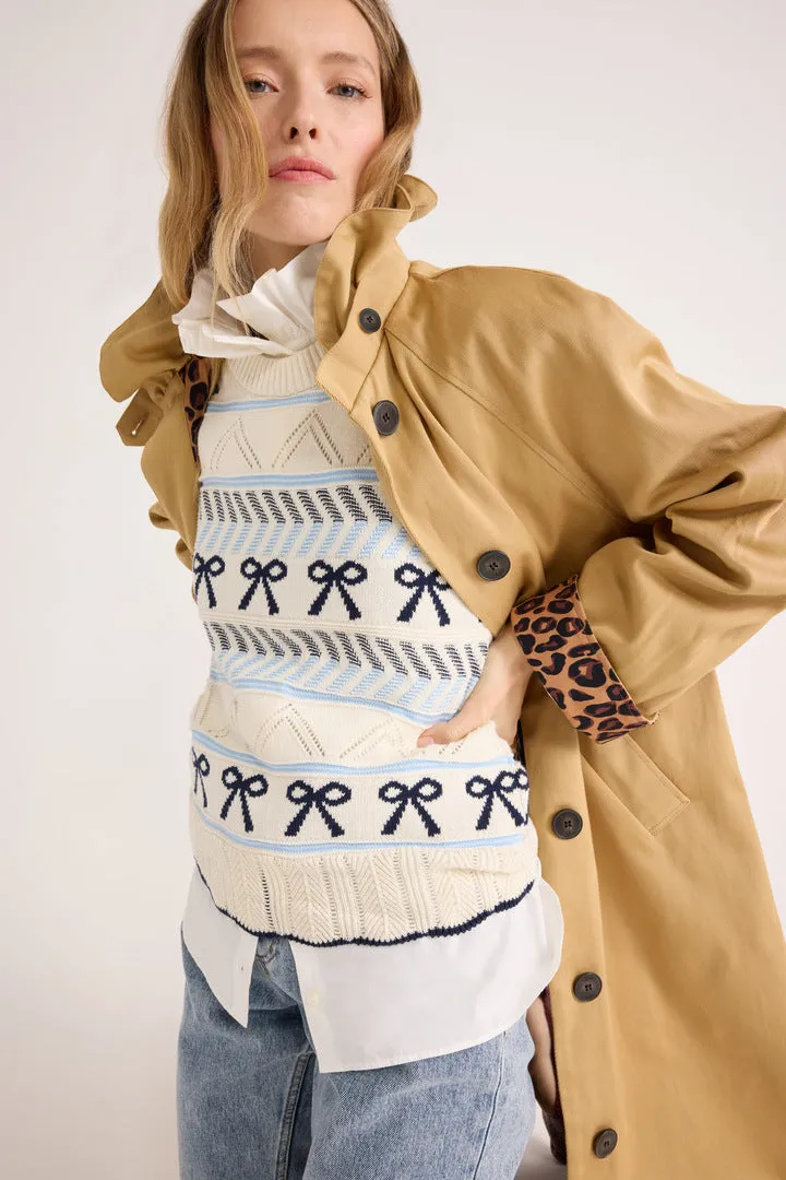 Trench Alma beige et léopard café