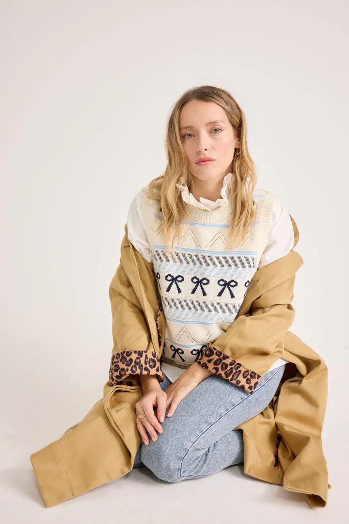 Trench Alma beige et léopard café