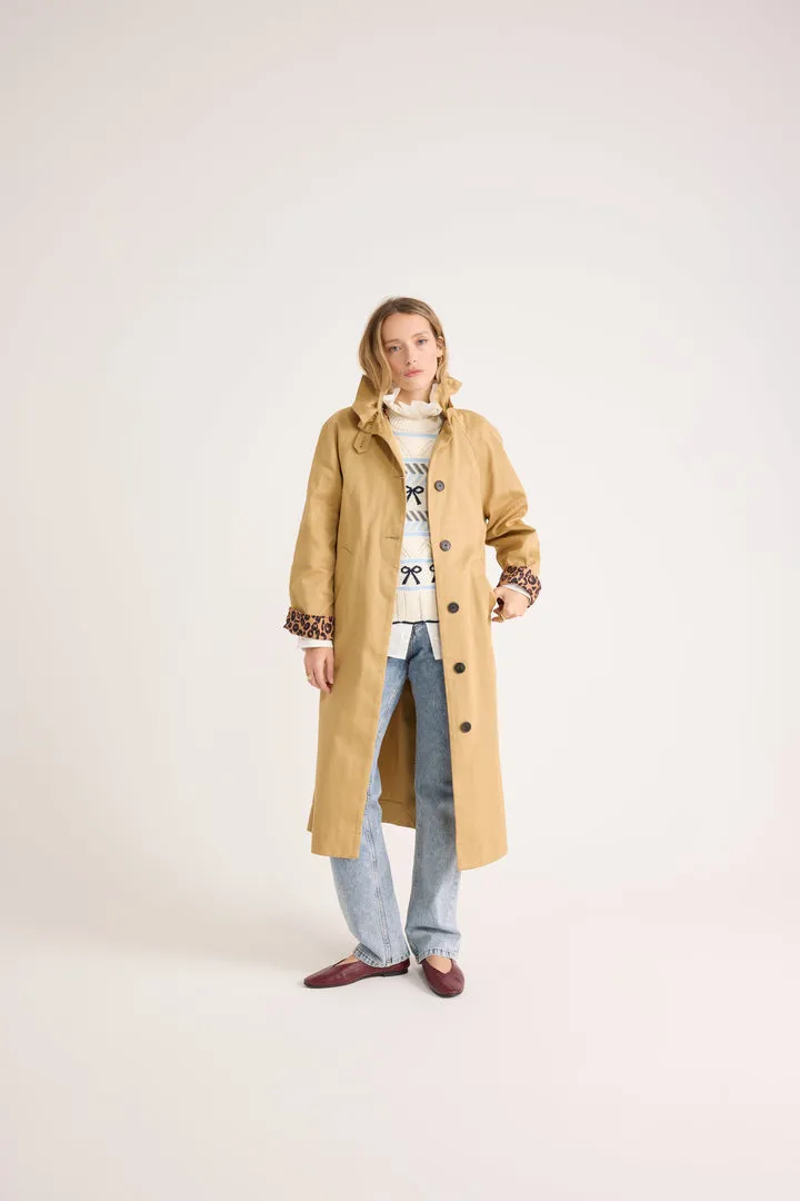 Trench Alma beige et léopard café